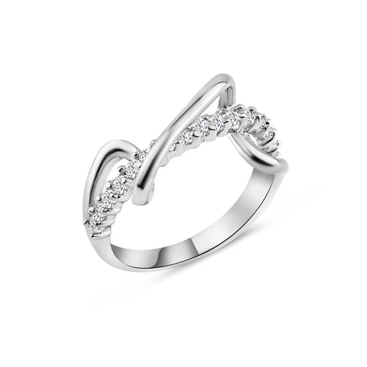 CZ Winding Zigzag Ring