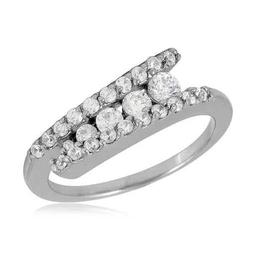 Overlap CZ Design Ring