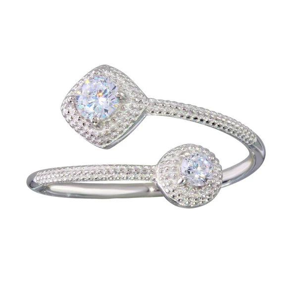 Open Double CZ Ring