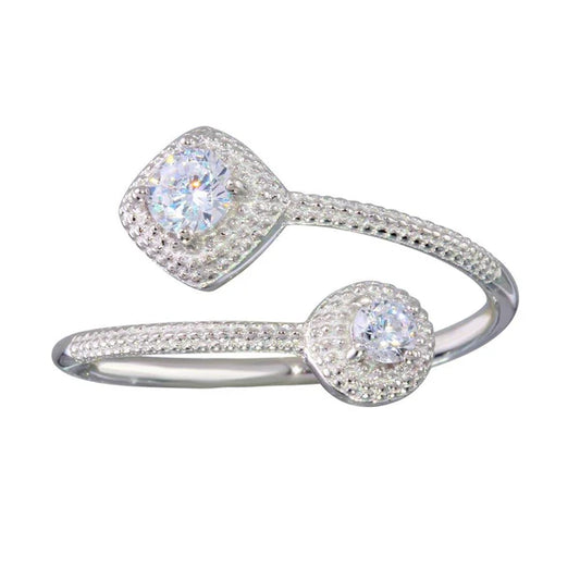 Open Double CZ Ring