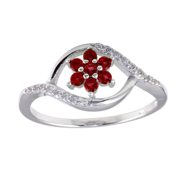 Oval Center Flower CZ Ring