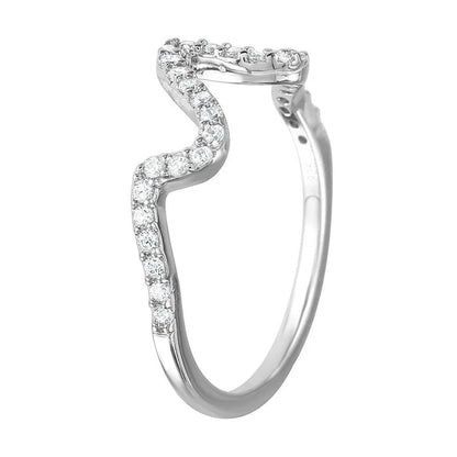 Thin Wavy CZ Inlay Ring