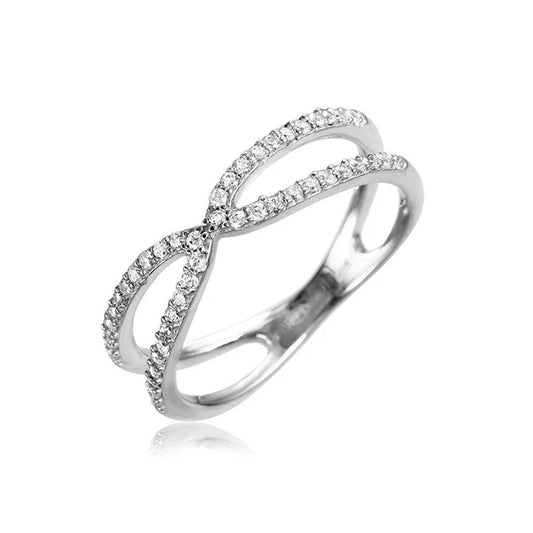 X Open Split Shank CZ Ring