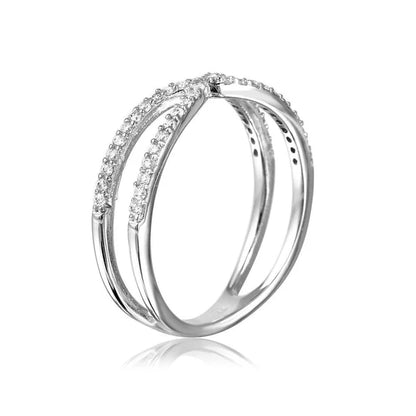 X Open Split Shank CZ Ring