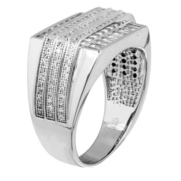 Men's 3 Bar CZ Ring