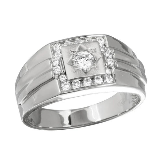 Men's Square Ring with CZ