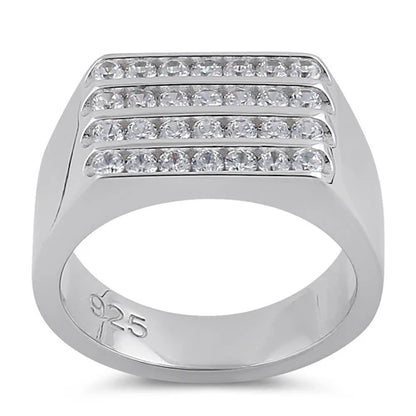 4 Row CZ Men's RIng