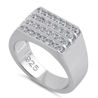 4 Row CZ Men's RIng