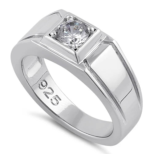 Men's Single CZ Stone Ring