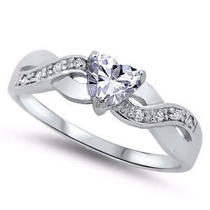 Heart Shape CZ Stone and Infinity