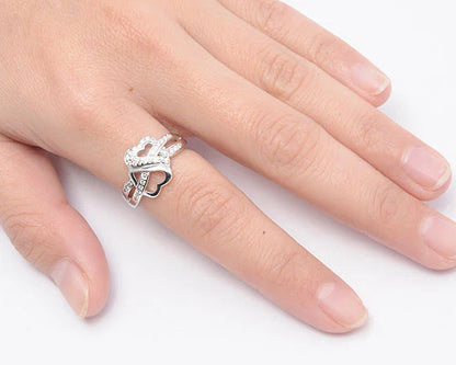 Double Heart Twist Infinity CZ Ring