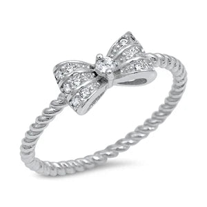 Rope Bow CZ Ring