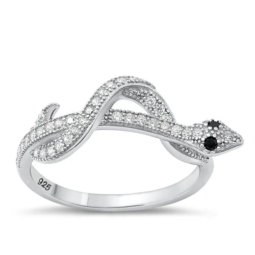 Twist Snake CZ Ring