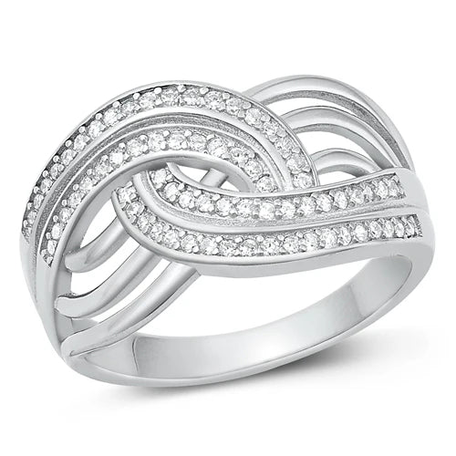 Wave CZ Ring