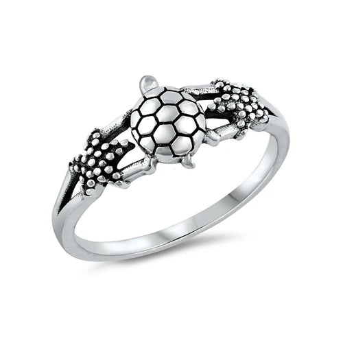 Turtle and Starfish Ring