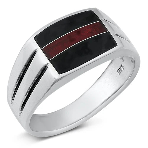 Signet Style Red and Black stone