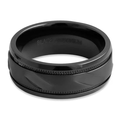 Coin Edged Brushed Band Ring