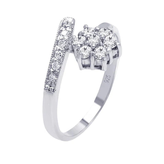 Pave Set CZ Flower Ring