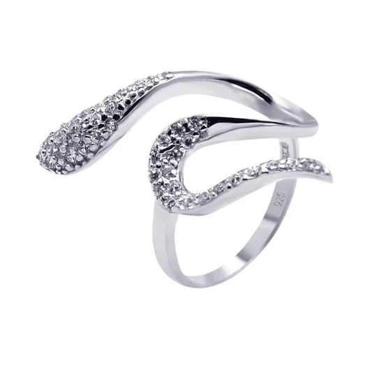 Pave Set CZ Snake Ring