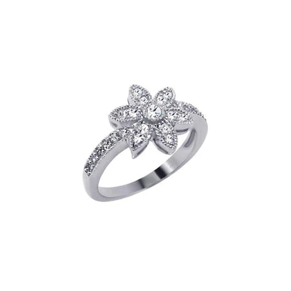 Micro Pave CZ Flower Ring