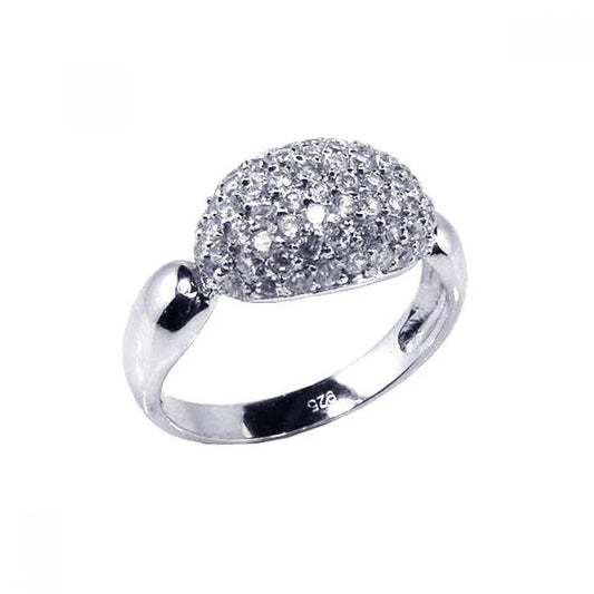 Pave Set CZ Oval Ring