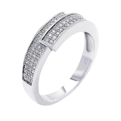 Micro Pave CZ Overlap Ring