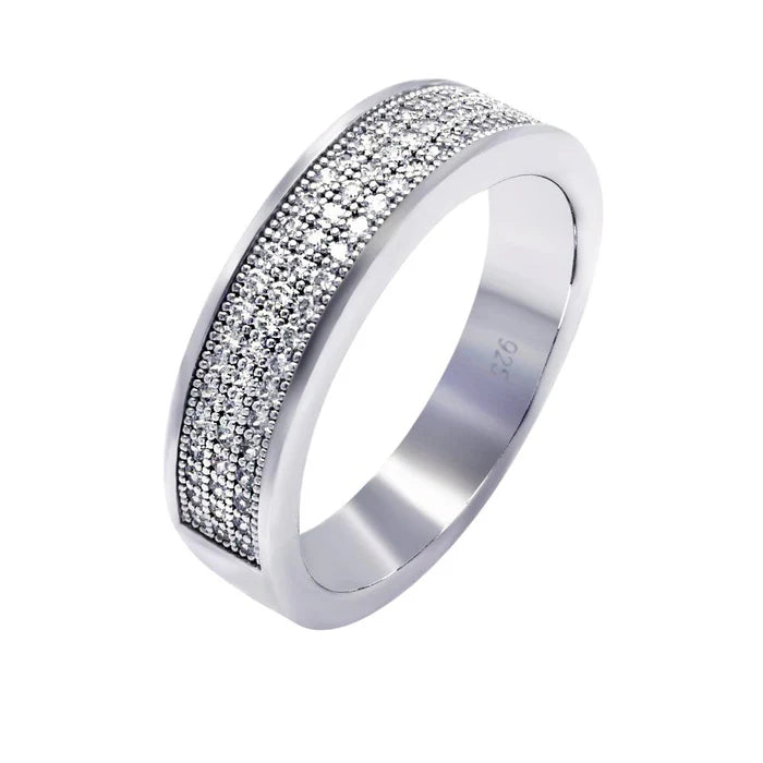 Half Micro Pave CZ Ring